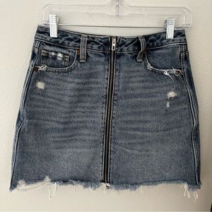 Abercrombie & Fitch Denim Skirt Zip Up
